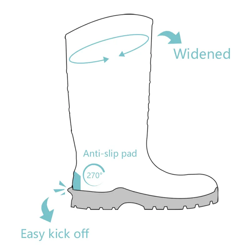 Men's CSA Approved Safety Boots - Waterproof PU Steel Toe Rubber Boots ASTM F2413-18 Acid & Oil Resistant-Gray