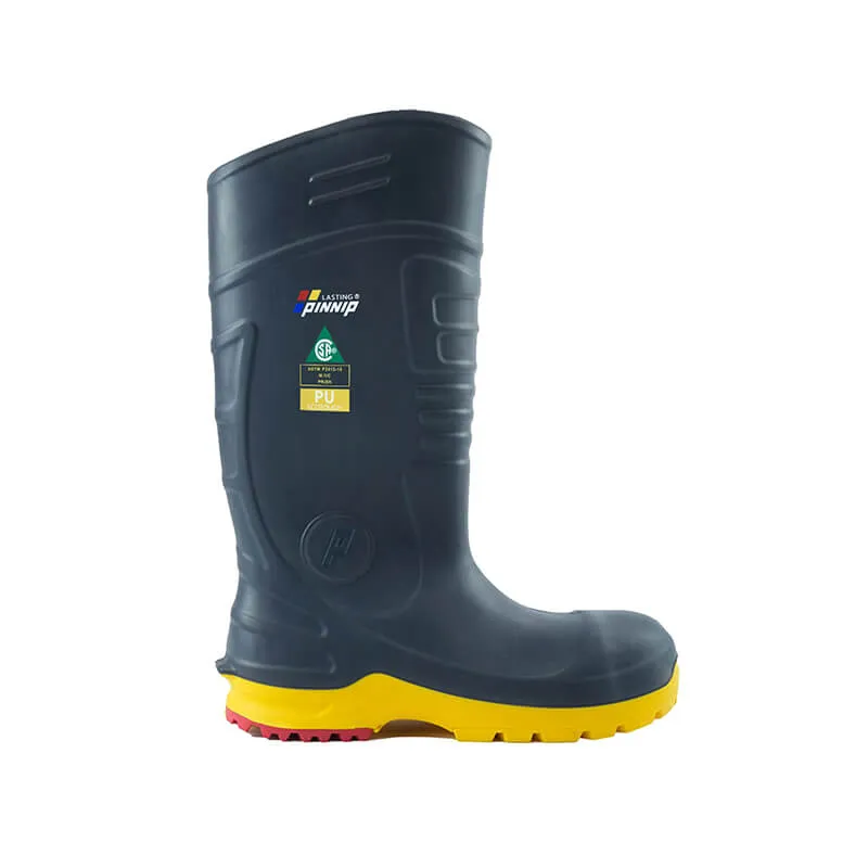 Men's CSA Approved Safety Boots - Waterproof PU Steel Toe Rubber Boots ASTM F2413-18 Acid & Oil Resistant-Gray