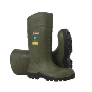Men's CSA Approved Safety Boots - Waterproof PU Steel Toe Rubber Boots ASTM F2413-18 Acid & Oil Resistant-Green
