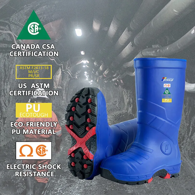 Men's Safety Boots CSA Approved Safety Boots With Composite Toe Waterproof Acid & Oil Resistant PU Work Boots ASTM F2413-18-Blue