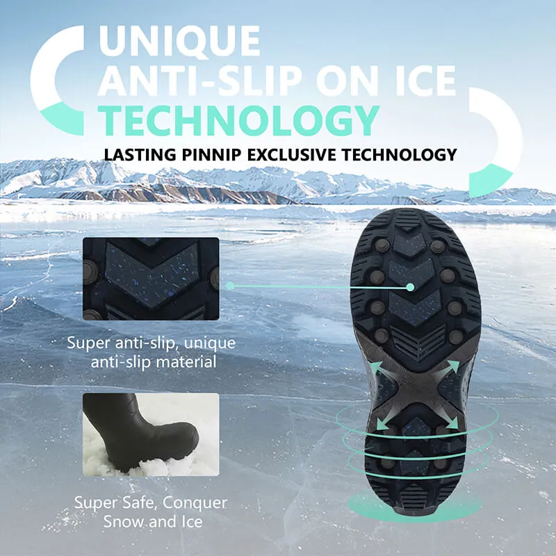 Men's Winter Rubber Work Boots CSA Approved Safety Boots Composite Toe Waterproof Insulated Acid & Oil Resistant Anti Slip For Ice-Brown