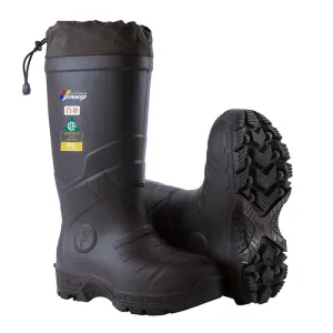 Men's Winter Rubber Work Boots CSA Approved Safety Boots Composite Toe Waterproof Insulated Acid & Oil Resistant Anti Slip For Ice-Brown