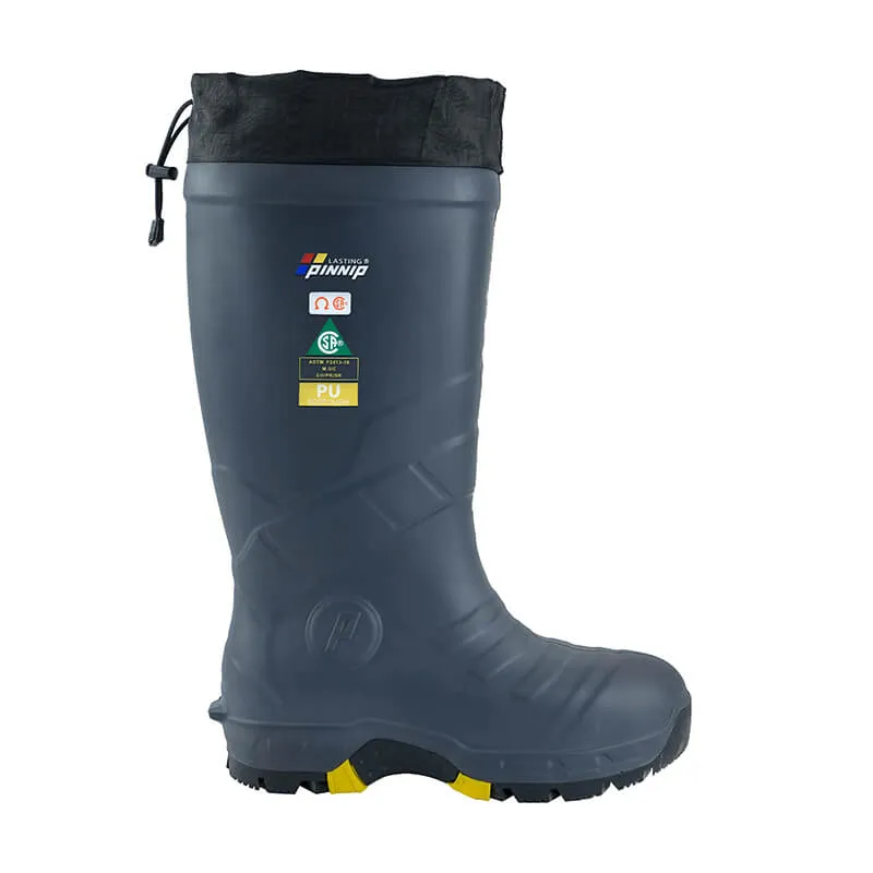 Men's Winter Rubber Work Boots CSA Approved Safety Boots Composite Toe Waterproof Insulated Acid & Oil Resistant Anti Slip For Ice-Gray