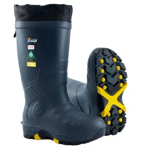 Men's Winter Rubber Work Boots CSA Approved Safety Boots Composite Toe Waterproof Insulated Acid & Oil Resistant Anti Slip For Ice-Gray