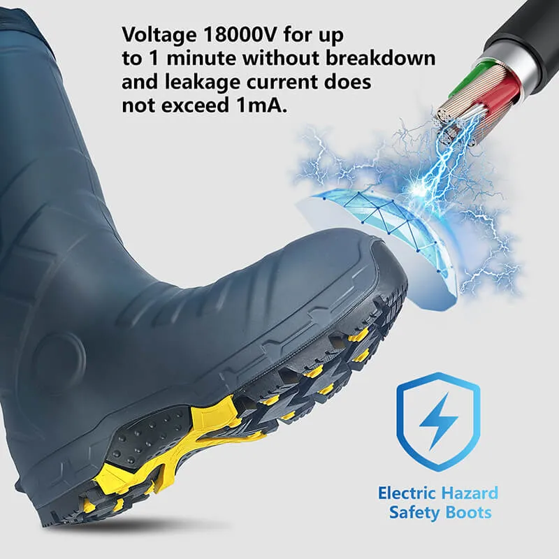 Men's Winter Rubber Work Boots CSA Approved Safety Boots Composite Toe Waterproof Insulated Acid & Oil Resistant Anti Slip For Ice-Gray