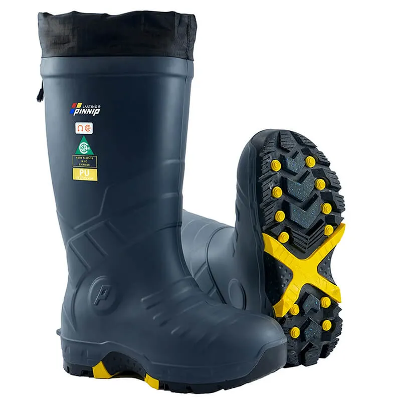 Men's Winter Rubber Work Boots CSA Approved Safety Boots Composite Toe Waterproof Insulated Acid & Oil Resistant Anti Slip For Ice-Gray