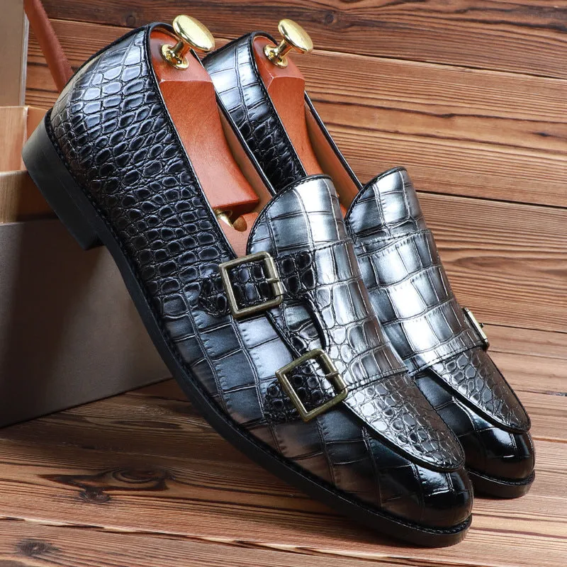New Men's Dress Shoes British Fashion Men's Cross-border Large Size PU Leather Loafers
