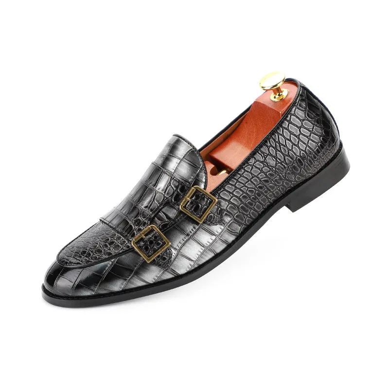 New Men's Dress Shoes British Fashion Men's Cross-border Large Size PU Leather Loafers