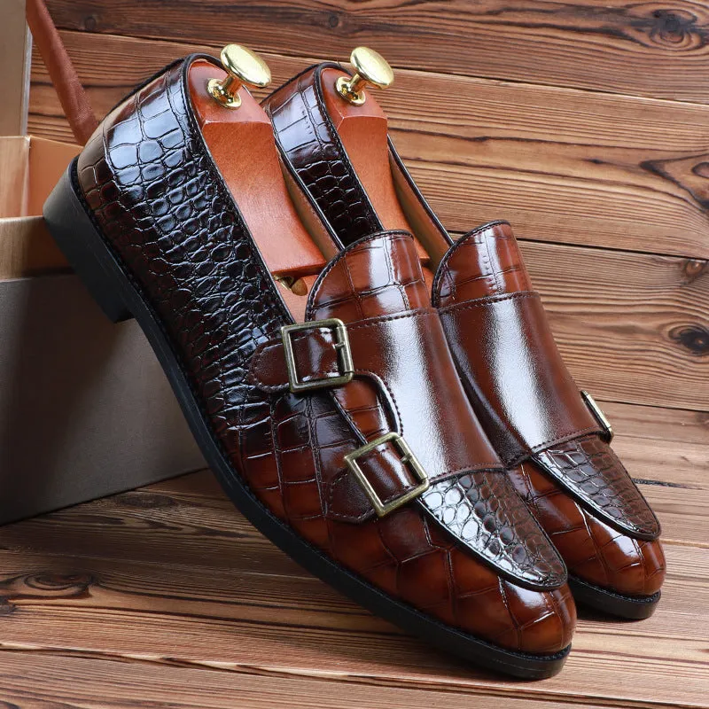 New Men's Dress Shoes British Fashion Men's Cross-border Large Size PU Leather Loafers