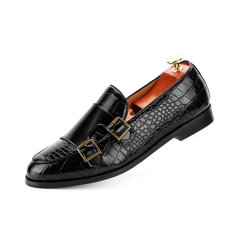 New Men's Dress Shoes British Fashion Men's Cross-border Large Size PU Leather Loafers