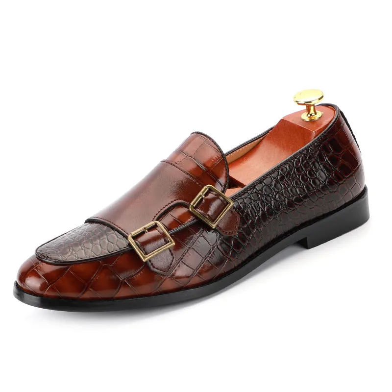 New Men's Dress Shoes British Fashion Men's Cross-border Large Size PU Leather Loafers