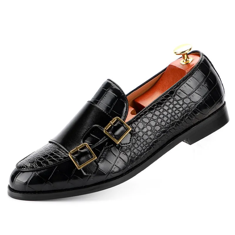 New Men's Dress Shoes British Fashion Men's Cross-border Large Size PU Leather Loafers