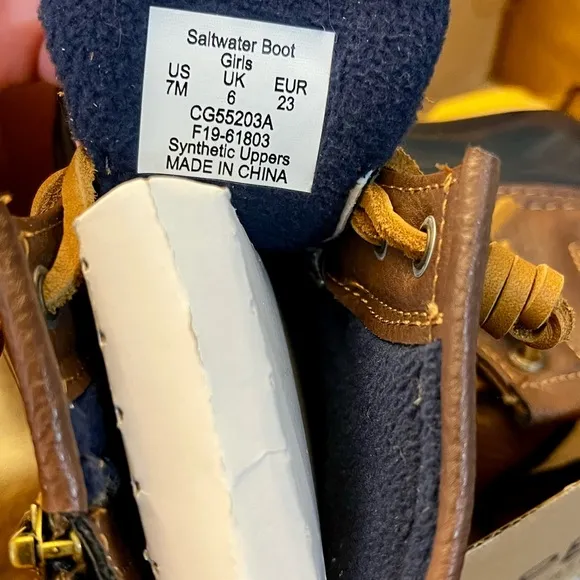 NIB Kids Sperry Saltwater Boots