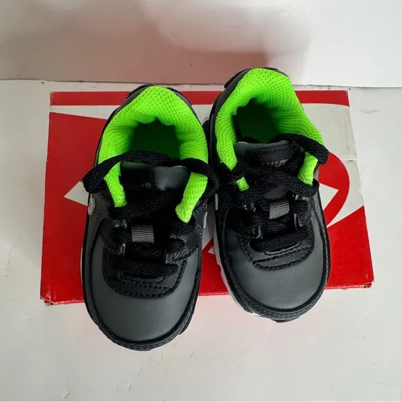 Nike Air Max 90 LTR  Toddler Athletic Sneakers Size 3c Black/Chrome Smoke Grey