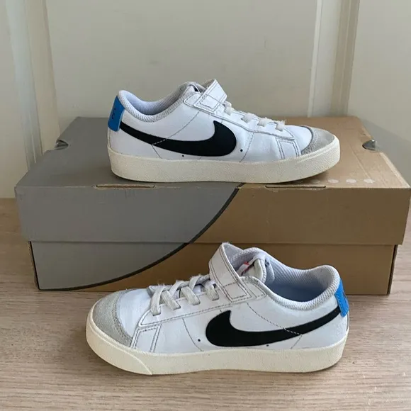 Nike Blazer Lo ‘77 Kids White/Blue Sneakers - SZ 12 C