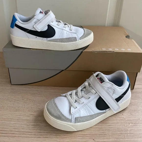 Nike Blazer Lo ‘77 Kids White/Blue Sneakers - SZ 12 C