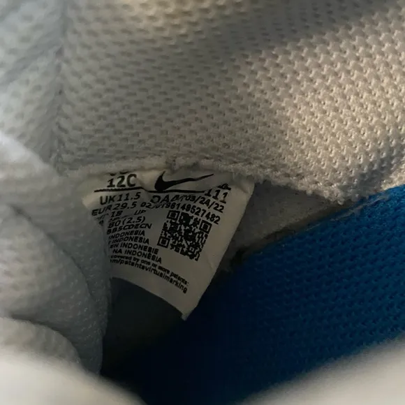 Nike Blazer Lo ‘77 Kids White/Blue Sneakers - SZ 12 C