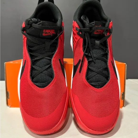 Nike Team Hustle D10 GS 'University Red' Athletic Sneakers CW6735-600 Size 6Y