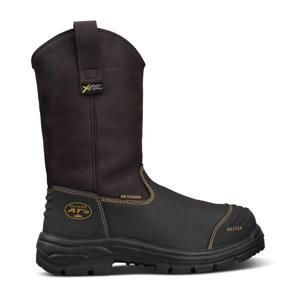 Oliver Mens 65-493 240mm Pull On AT Riggers Mining Boots Steel Bump Met PR Nitrile
