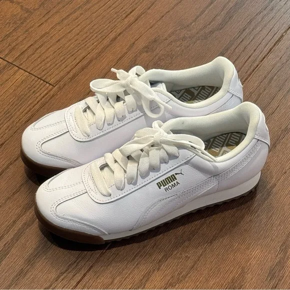 Puma Roma Kids White Sneakers Size 4.5