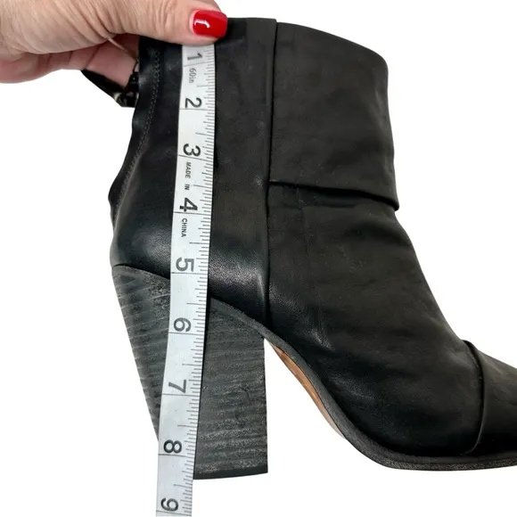 Rag &amp; Bone Newbury Leather Boots Black SZ 38, US 8