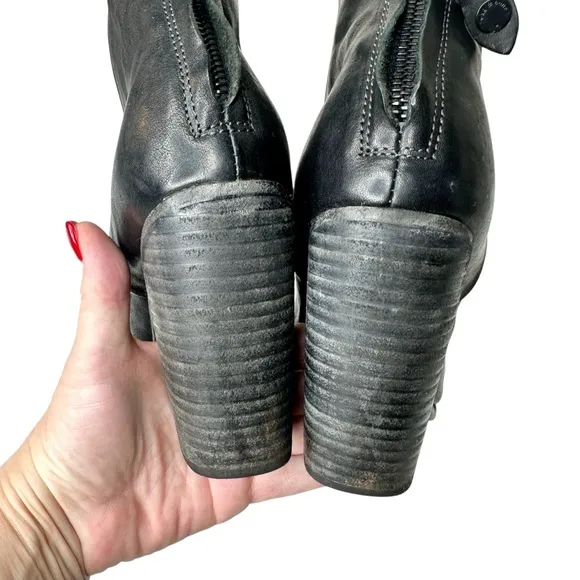 Rag &amp; Bone Newbury Leather Boots Black SZ 38, US 8