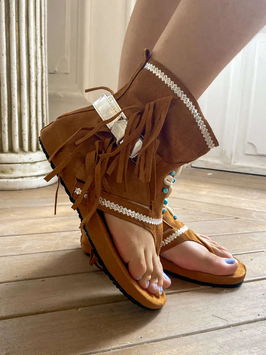 Rhinestone Tassel Gladiator Sandal