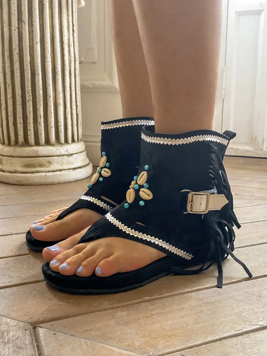 Rhinestone Tassel Gladiator Sandal