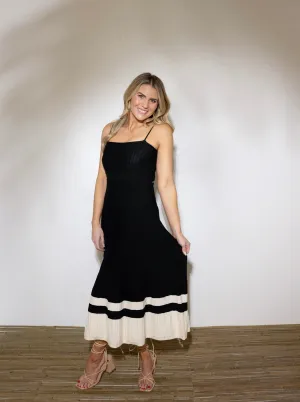 Robbie Ribbed Midi Dress (Black)