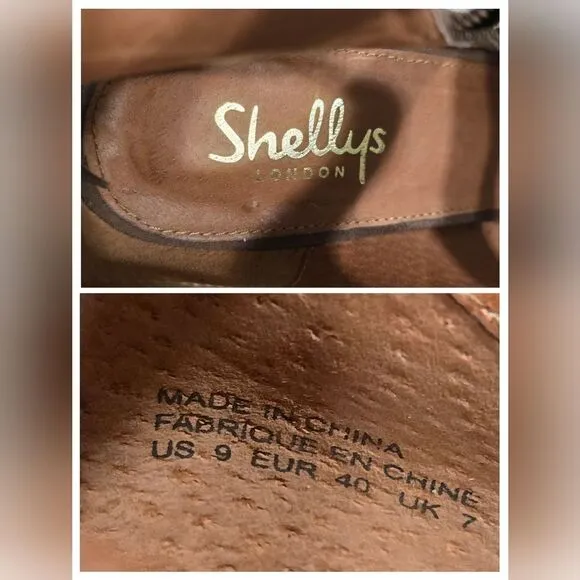 Shellys London Debden Brown Suede Peep Toe Heeled Gladiator Sandals 9