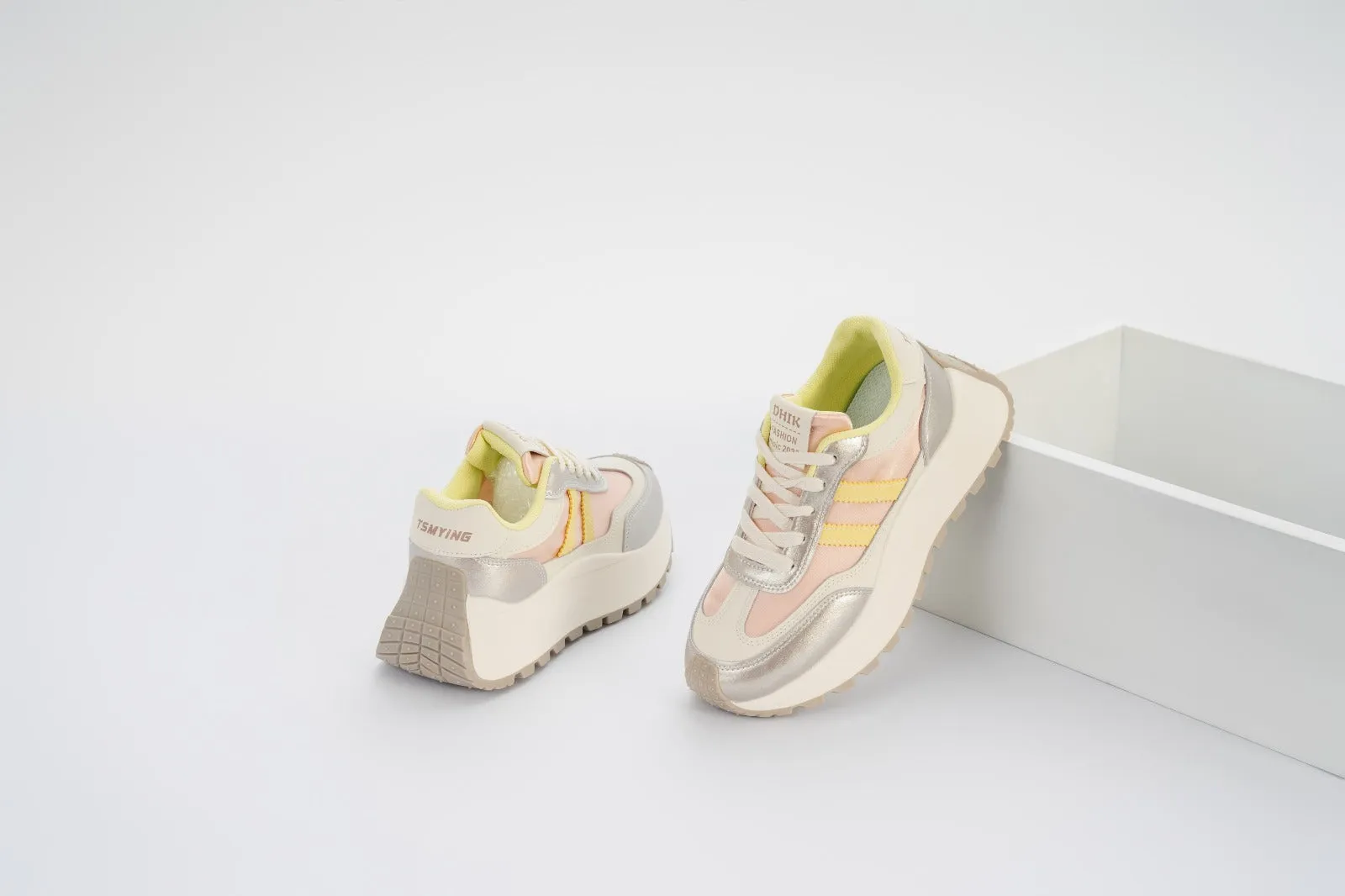 Sneakers Woman W-16 Silver&Pink
