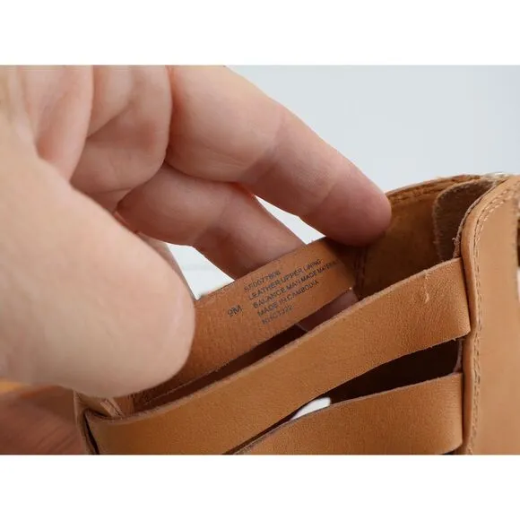 Sofft Stratford Sandals Brown Leather Block Heel Gladiator Strappy Size 9 M