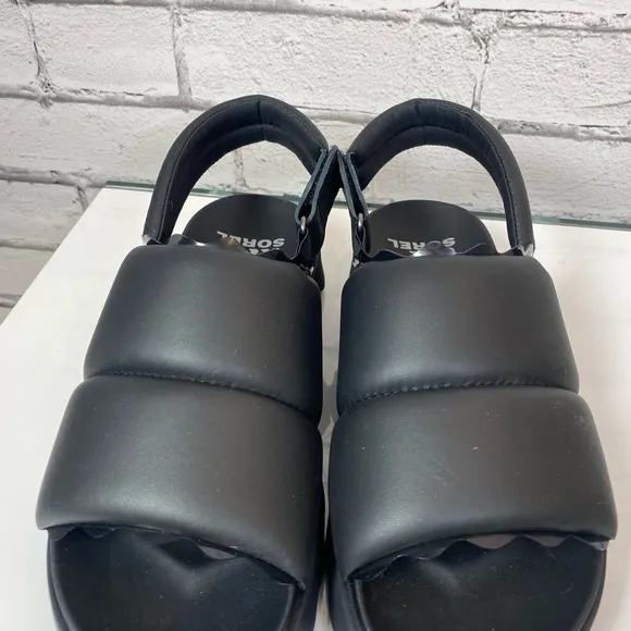 Sorel Womens Viibe Black Slingback Sandal Clogs Puffer Sandals Size 10.5 NWB