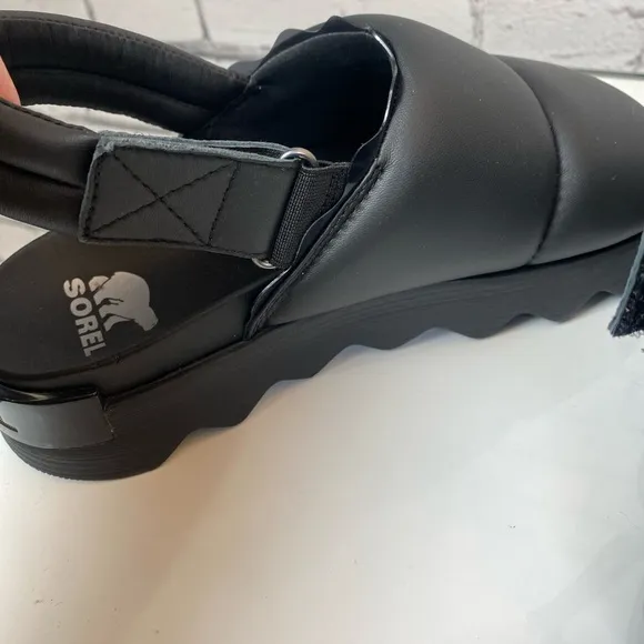 Sorel Womens Viibe Black Slingback Sandal Clogs Puffer Sandals Size 10.5 NWB