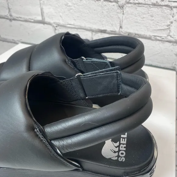 Sorel Womens Viibe Black Slingback Sandal Clogs Puffer Sandals Size 10.5 NWB