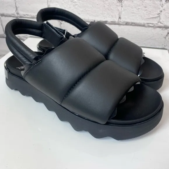 Sorel Womens Viibe Black Slingback Sandal Clogs Puffer Sandals Size 10.5 NWB