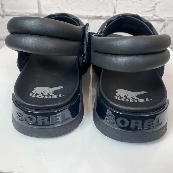 Sorel Womens Viibe Black Slingback Sandal Clogs Puffer Sandals Size 10.5 NWB
