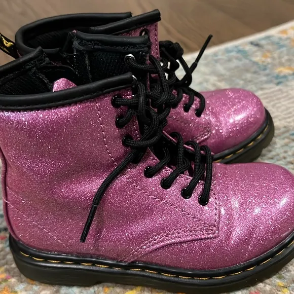 Sparkle pink Dr Martens boots. Excellent used condition.