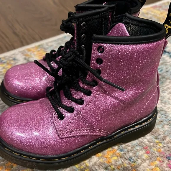 Sparkle pink Dr Martens boots. Excellent used condition.