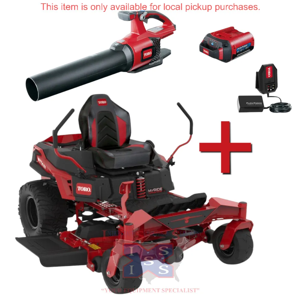 Toro 48" Titan MyRide Zero Turn Mower   FREE 60V Leaf Blower Kit