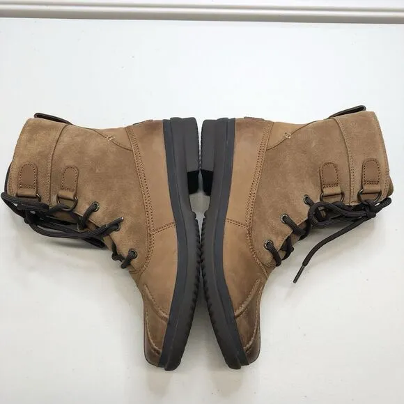 UGG Azaria Waterproof Duck Boots Women's 7 Chestnut Wool Lined Leather Suede