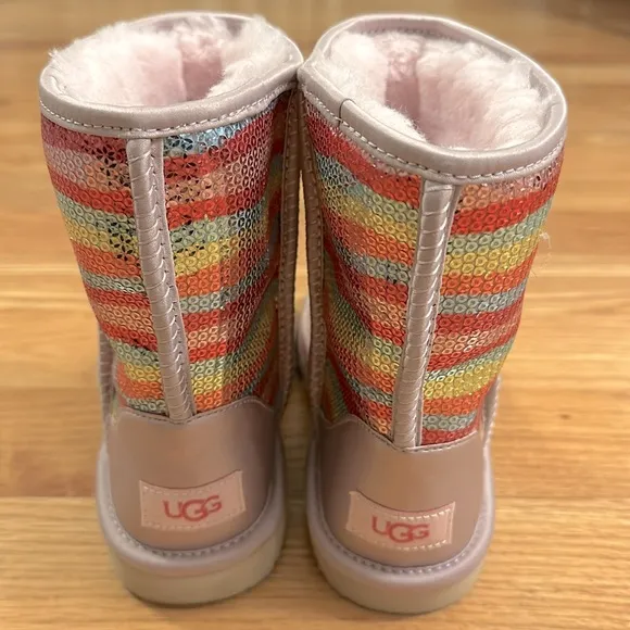 UGG sequin rainbow boots, size 3