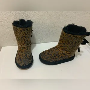 Ugg Toddler Bailey Bow Leopard Boots Chestnut 1008217T
