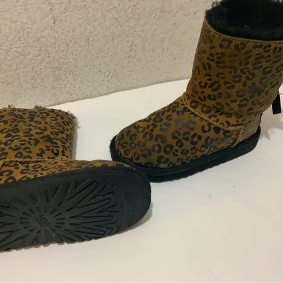 Ugg Toddler Bailey Bow Leopard Boots Chestnut 1008217T