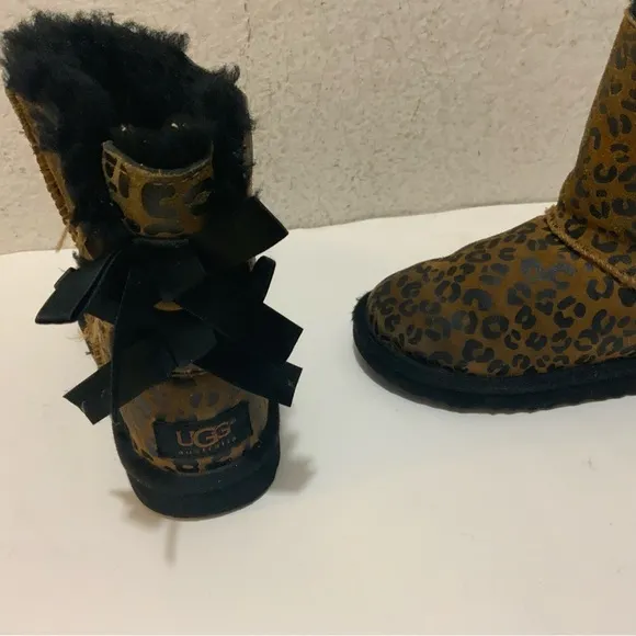 Ugg Toddler Bailey Bow Leopard Boots Chestnut 1008217T