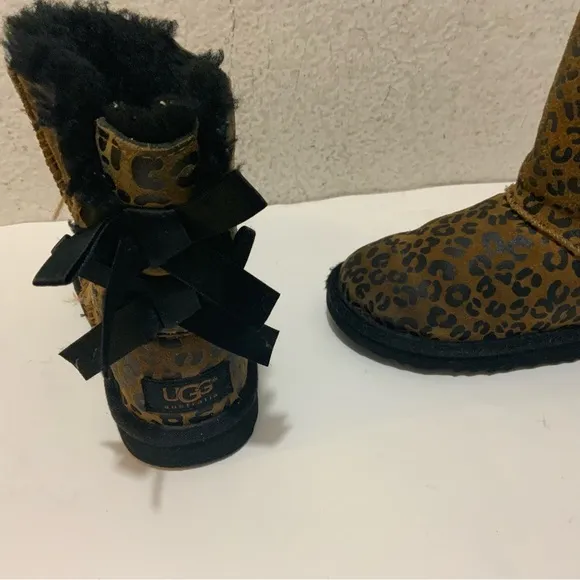 Ugg Toddler Bailey Bow Leopard Boots Chestnut 1008217T