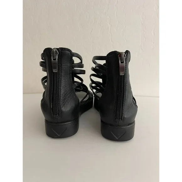 Via Spiga Sandals US 5 Eur 35 Cartlitta Gladiator Black Leather Flats Shoes
