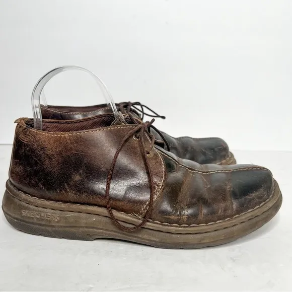 VTG Y2K Dr. Martens Look Brown Leather Oxford Boots Size 9 Men’s Sketchers