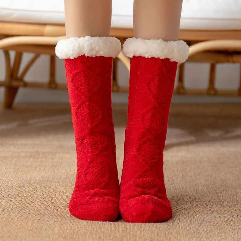 [Warm Gift] Twist Pattern Soft Anti-Slip Thermal Floor Socks for Winter