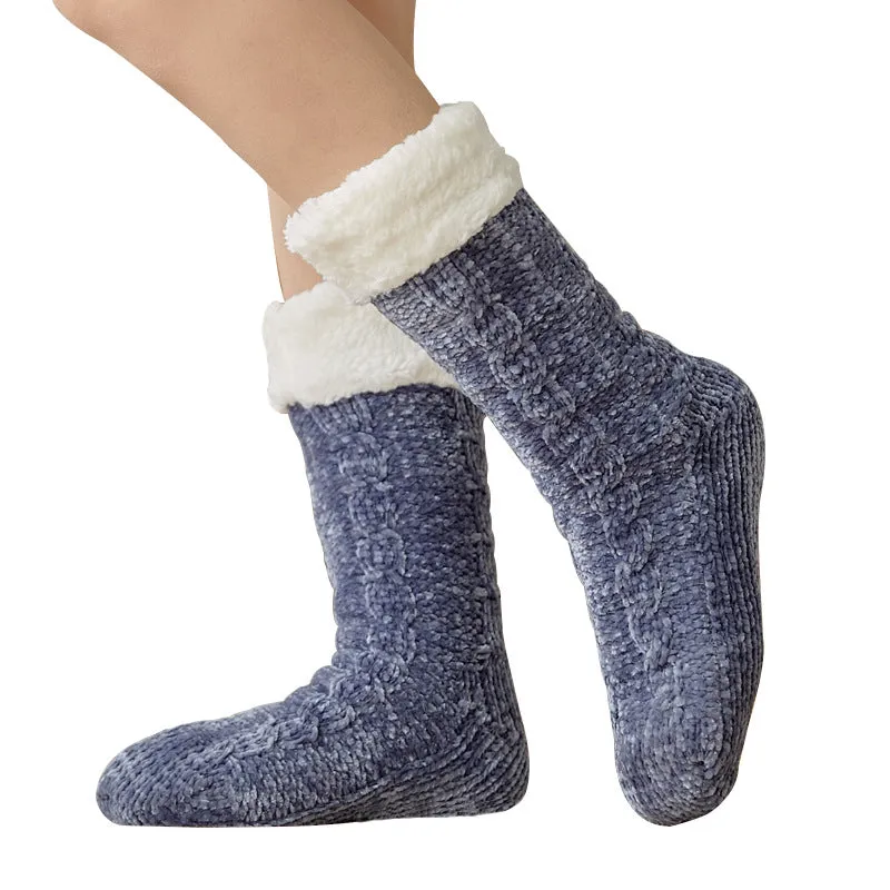 [Warm Gift] Twist Pattern Soft Anti-Slip Thermal Floor Socks for Winter